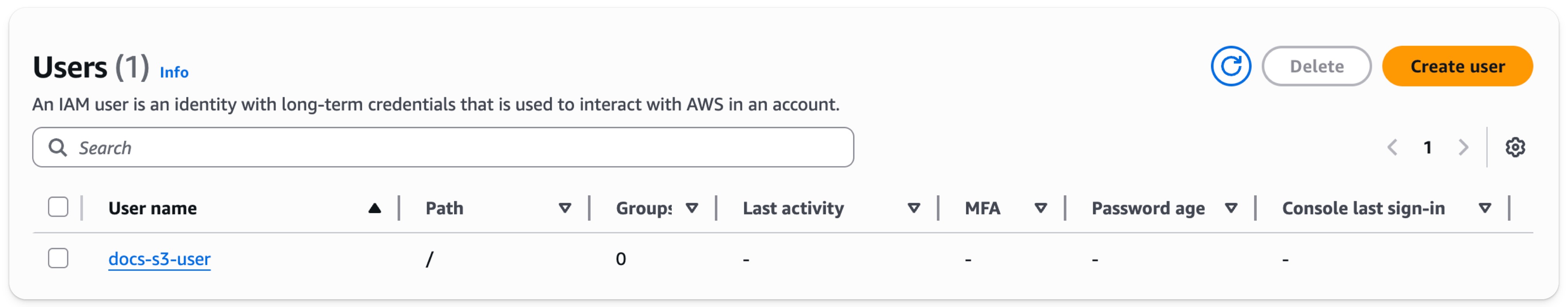 AWS IAM Management Console - Adding a new user